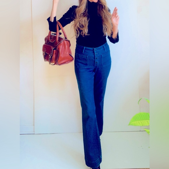 Killer VINTAGE WRANGLER BUTTON FLY BOOT CUT JEANS with SOME STRETCH 💙💙💙💙 - Picture 2 of 11